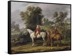 Le d?rt pour la chasse-Antoine Charles Horace Vernet-Framed Stretched Canvas
