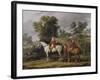 Le d?rt pour la chasse-Antoine Charles Horace Vernet-Framed Giclee Print