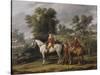 Le d?rt pour la chasse-Antoine Charles Horace Vernet-Stretched Canvas