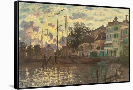 Le Dam à Zaandam, le soir, 1871 (oil on canvas)-Claude Monet-Framed Stretched Canvas