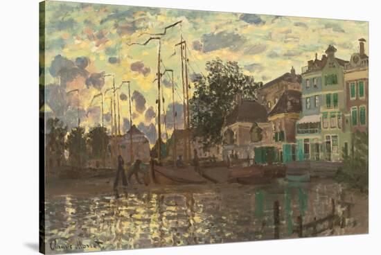 Le Dam à Zaandam, le soir, 1871 (oil on canvas)-Claude Monet-Stretched Canvas