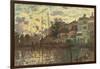 Le Dam à Zaandam, le soir, 1871 (oil on canvas)-Claude Monet-Framed Giclee Print