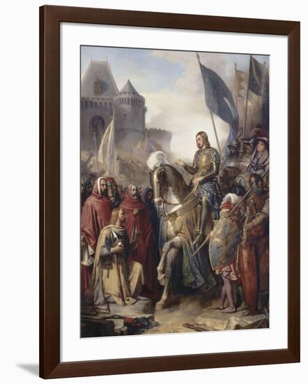 Le dauphin Charles (futur Charles V) rentrant au Louvre après l'assassinat d'Etienne Marcel et la-Adolphe Roger-Framed Giclee Print