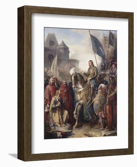 Le dauphin Charles (futur Charles V) rentrant au Louvre après l'assassinat d'Etienne Marcel et la-Adolphe Roger-Framed Giclee Print