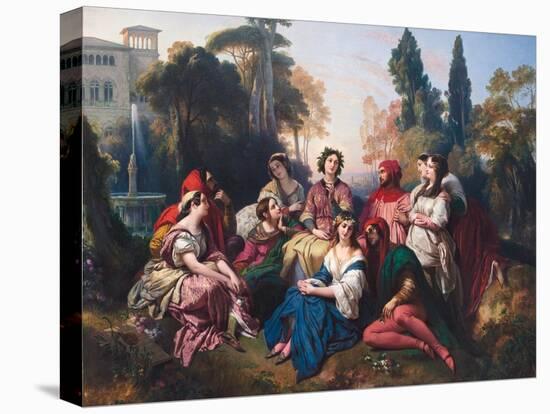 Le Decameron (The Decameron). Composition Inspire Par Le Recueil De Nouvelles De Giovanni Boccaccio-Franz Xaver Winterhalter-Stretched Canvas