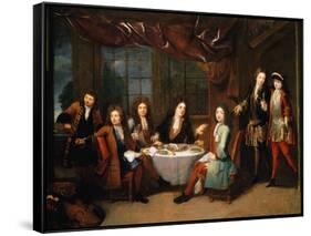 Le Déjeuner De Jambon, Ou Les Musiciens À La Table De Michel Richard Delalande-Robert Tournieres-Framed Stretched Canvas