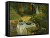 Le Dejeuner (Luncheon in the Artist's Garden at Giverny), circa 1873-74-Claude Monet-Framed Stretched Canvas