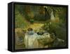 Le Dejeuner (Luncheon in the Artist's Garden at Giverny), circa 1873-74-Claude Monet-Framed Stretched Canvas