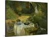 Le Dejeuner (Luncheon in the Artist's Garden at Giverny), circa 1873-74-Claude Monet-Stretched Canvas