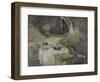 Le déjeuner ; panneau décoratif, jardin de Monet à Argenteuil, à gauche son fils Jean.-Claude Monet-Framed Premium Giclee Print