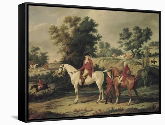 Le Départ pour la chasse : portraits équestres en costume de chasse de Louis Philippe, duc-Antoine Charles Horace Vernet-Framed Stretched Canvas