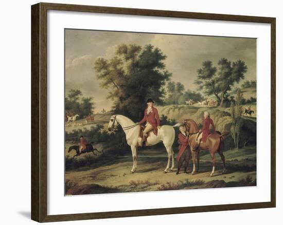 Le Départ pour la chasse : portraits équestres en costume de chasse de Louis Philippe, duc-Antoine Charles Horace Vernet-Framed Giclee Print