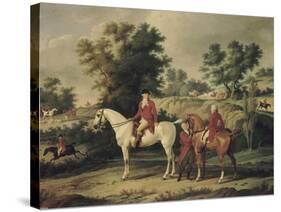 Le Départ pour la chasse : portraits équestres en costume de chasse de Louis Philippe, duc-Antoine Charles Horace Vernet-Stretched Canvas