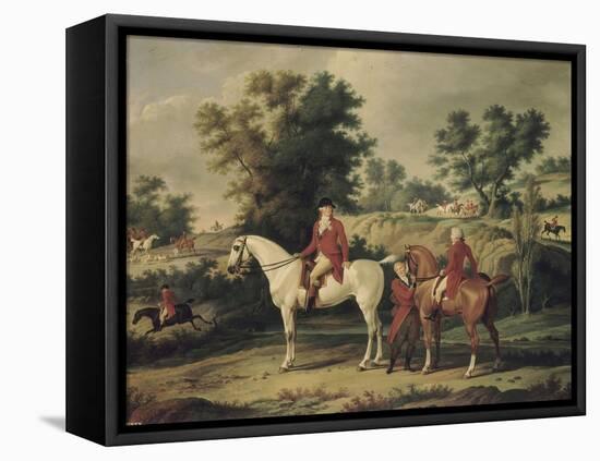 Le Départ pour la chasse : portraits équestres en costume de chasse de Louis Philippe, duc-Antoine Charles Horace Vernet-Framed Stretched Canvas