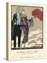 Le Départ Pour Le Casino, Pub. 1923 (Pochoir Print)-Georges Barbier-Stretched Canvas