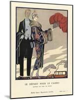 Le Départ Pour Le Casino, Pub. 1923 (Pochoir Print)-Georges Barbier-Mounted Giclee Print