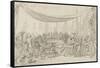 Le dernier banquet d'Alexandre-Charles Le Brun-Framed Stretched Canvas