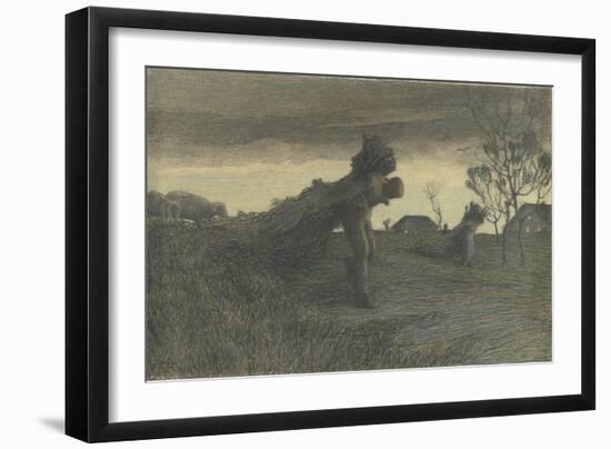 Le Dernier labeur du jour ou porteurs de fagots ou retour de la forêt-Giovanni Segantini-Framed Giclee Print