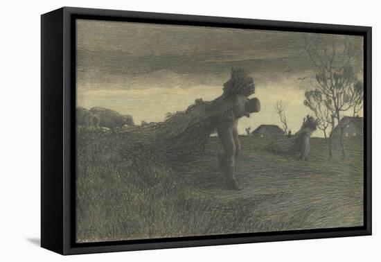 Le Dernier labeur du jour ou porteurs de fagots ou retour de la forêt-Giovanni Segantini-Framed Stretched Canvas