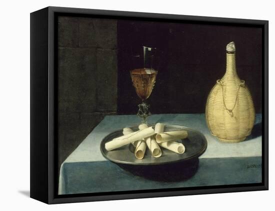 Le dessert de gaufrettes-Lubin Baugin-Framed Stretched Canvas