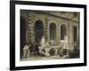 Le Dessinateur d'antiques devant la Petite galerie du Louvre-Hubert Robert-Framed Giclee Print