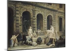 Le Dessinateur d'antiques devant la Petite galerie du Louvre-Hubert Robert-Mounted Giclee Print