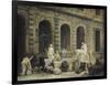 Le Dessinateur d'antiques devant la Petite galerie du Louvre-Hubert Robert-Framed Giclee Print