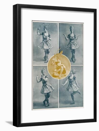 Le Dieu Bleu Nijinsky Posing in Costumes Designed by Leon Bakst-null-Framed Art Print