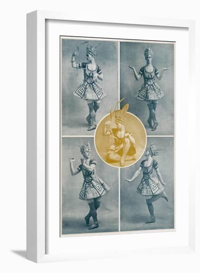 Le Dieu Bleu Nijinsky Posing in Costumes Designed by Leon Bakst-null-Framed Art Print