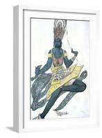 Le Dieu Bleu (The Blue God), Ballet Costume Design, 1911-Leon Bakst-Framed Giclee Print