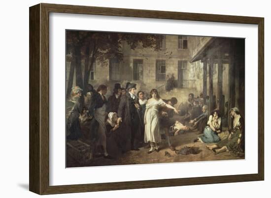 Le docteur P. Pinel faisant tomber les chaînes des aliénés-Tony Robert-fleury-Framed Giclee Print