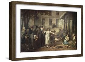 Le docteur P. Pinel faisant tomber les chaînes des aliénés-Tony Robert-fleury-Framed Giclee Print