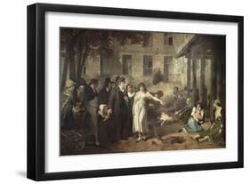 Le docteur P. Pinel faisant tomber les chaînes des aliénés-Tony Robert-fleury-Framed Giclee Print