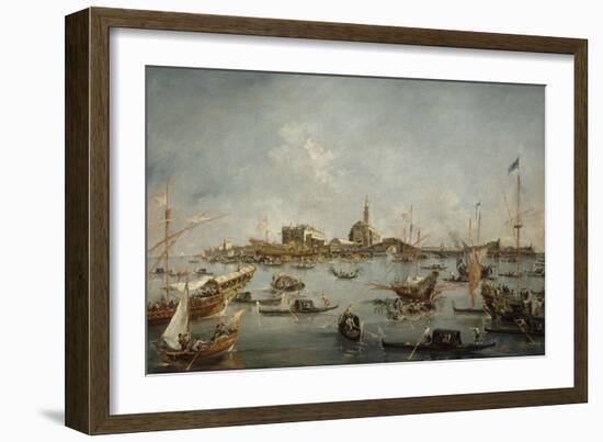 Le Doge sur le Bucentaure, à San Nicolo di Lido à Venise, le jour de l'ascension-Francesco Guardi-Framed Giclee Print