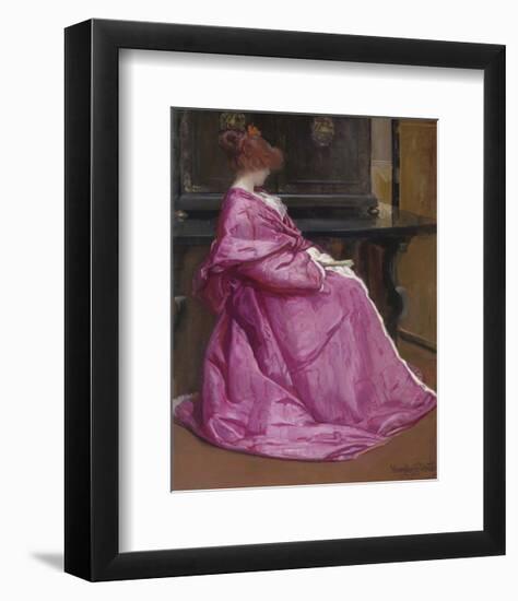 Le Domino Rose, about 1895-John Humphreys Johnston-Framed Art Print