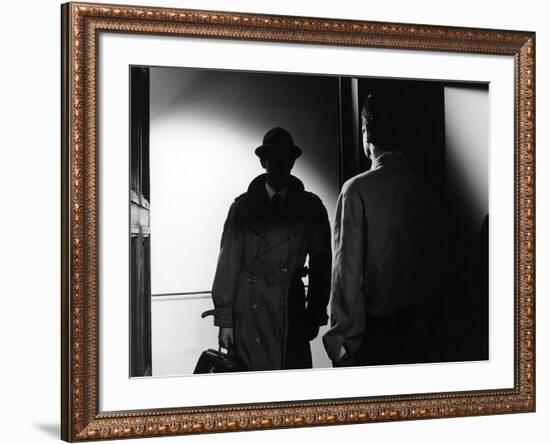 Le Doulos by Jean Pierre Melville with Jean Paul Belmondo, 1962 (b/w photo)-null-Framed Photo