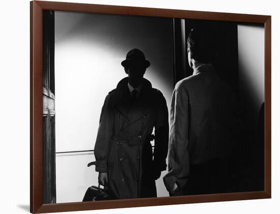 Le Doulos by Jean Pierre Melville with Jean Paul Belmondo, 1962 (b/w photo)-null-Framed Photo