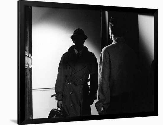 Le Doulos by Jean Pierre Melville with Jean Paul Belmondo, 1962 (b/w photo)-null-Framed Photo