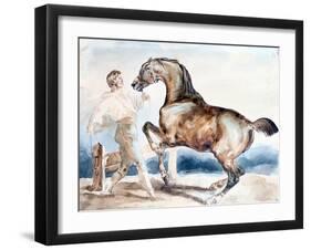 Le Dressage, Early 19th Century-Theodore Gericault-Framed Giclee Print