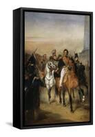 Le duc d'Orléans, lieutenant général du Royaume reçoit à la barrière du trô-Ary Scheffer-Framed Stretched Canvas