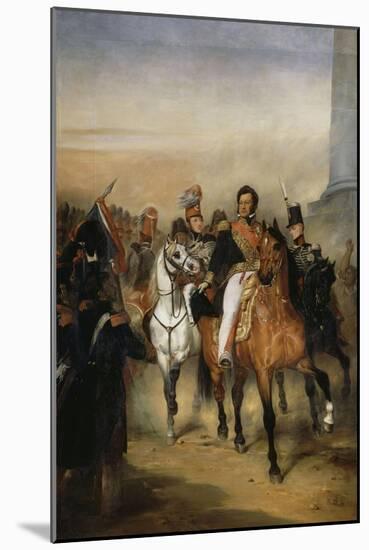 Le duc d'Orléans, lieutenant général du Royaume reçoit à la barrière du trô-Ary Scheffer-Mounted Giclee Print