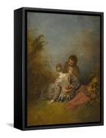 Le Faux pas-Jean Antoine Watteau-Framed Stretched Canvas