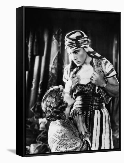 Le Fils du Sheik The Son of the Sheik by George Fitzmaurice with Rudolph Valentino and Vilma Banky,-null-Framed Stretched Canvas