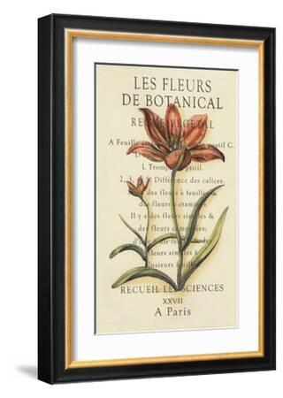 Le Fleurs Botanique I--Framed Art Print