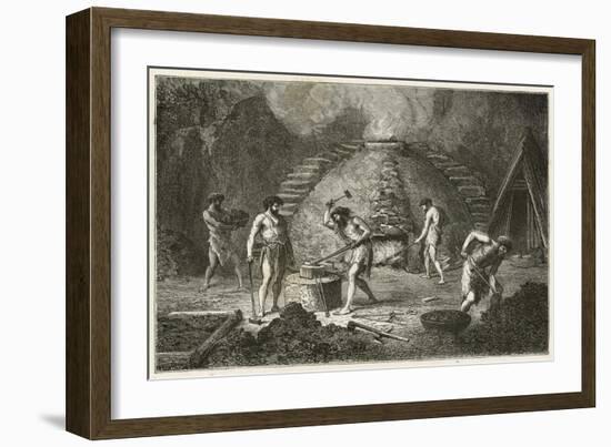 Le Fourneau Primitif Pour L'Extraction Du Fer-Emile Antoine Bayard-Framed Giclee Print