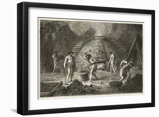 Le Fourneau Primitif Pour L'Extraction Du Fer-Emile Antoine Bayard-Framed Giclee Print