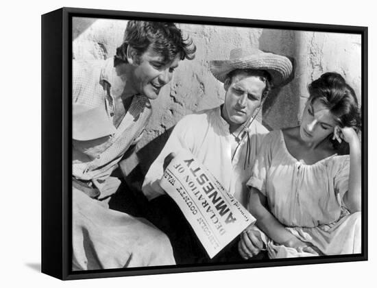 Le Gaucher THE LEFT HANDED GUN by ArthurPenn with Paul Newman en, 1957 (b/w photo)-null-Framed Stretched Canvas