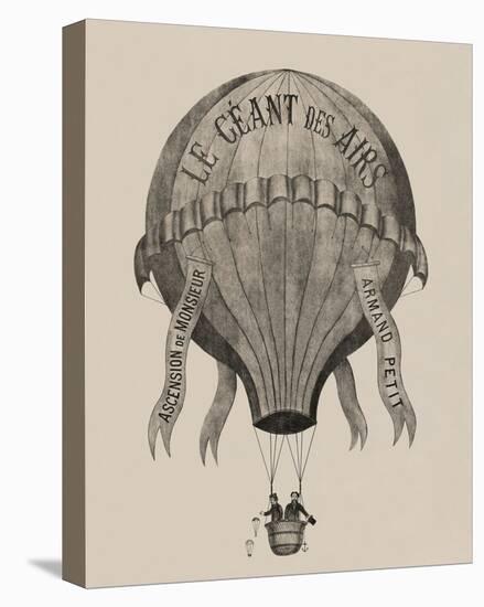 Le Geant des airs Ascension de Monsieur Armand Petit, between 1860-1880-null-Stretched Canvas