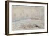 Le givre, pr?de V?euil-Claude Monet-Framed Giclee Print