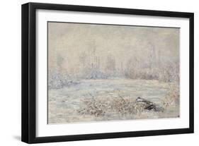 Le givre, pr?de V?euil-Claude Monet-Framed Giclee Print